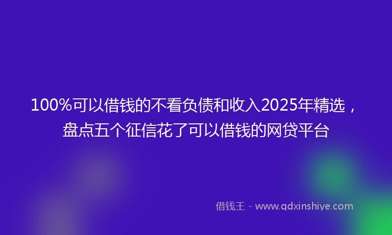 100%可以借钱的不看负债和收入2025年精选，盘点五个征信花了可以借钱的网贷平台