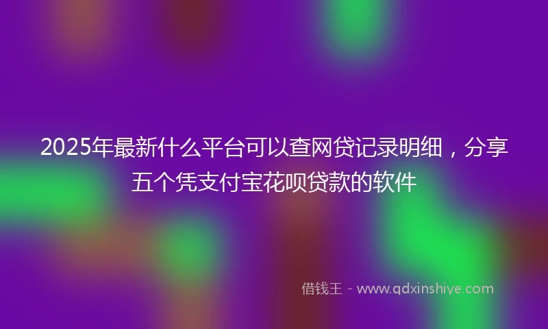 2025年最新什么平台可以查网贷记录明细，分享五个凭支付宝花呗贷款的软件