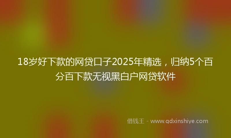 18岁好下款的网贷口子2025年精选，归纳5个百分百下款无视黑白户网贷软件