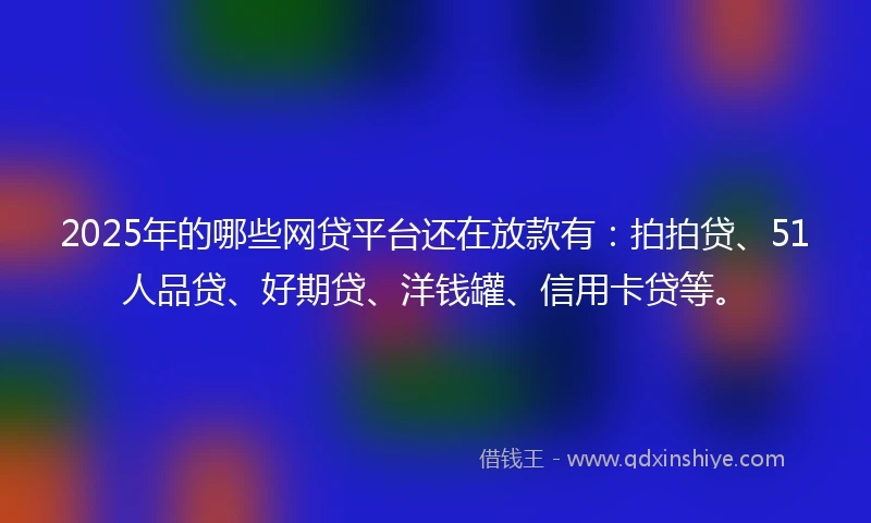 2025年的哪些网贷平台还在放款有：拍拍贷、51人品贷、好期贷、洋钱罐、信用卡贷等。