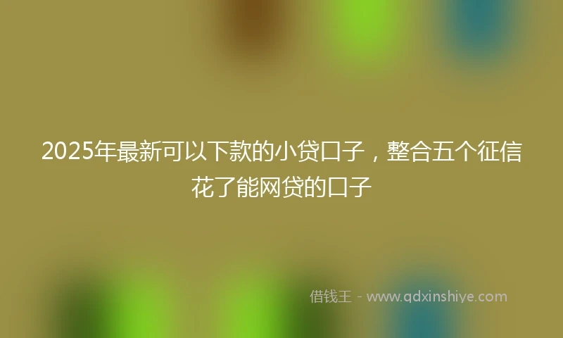 2025年最新可以下款的小贷口子，整合五个征信花了能网贷的口子