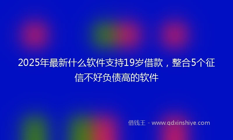 2025年最新什么软件支持19岁借款，整合5个征信不好负债高的软件
