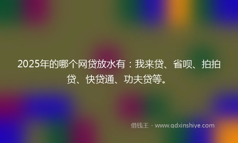 2025年的哪个网贷放水有：我来贷、省呗、拍拍贷、快贷通、功夫贷等。