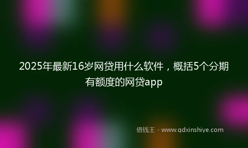 2025年最新16岁网贷用什么软件，概括5个分期有额度的网贷app