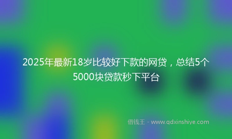 2025年最新18岁比较好下款的网贷，总结5个5000块贷款秒下平台