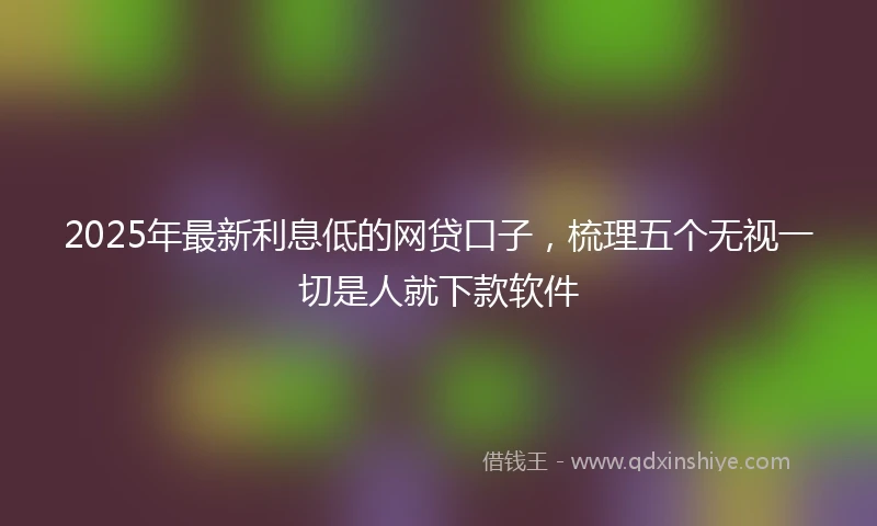 2025年最新利息低的网贷口子，梳理五个无视一切是人就下款软件