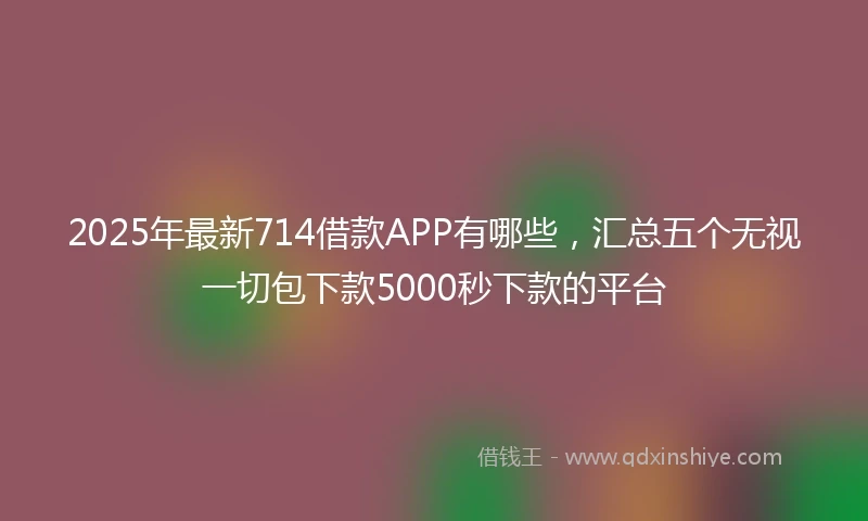 2025年最新714借款APP有哪些，汇总五个无视一切包下款5000秒下款的平台