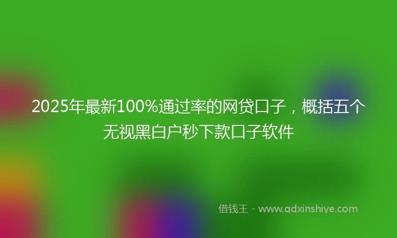 2025年最新100%通过率的网贷口子，概括五个无视黑白户秒下款口子软件