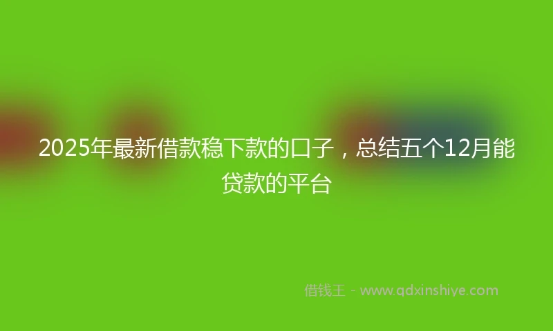 2025年最新借款稳下款的口子，总结五个12月能贷款的平台