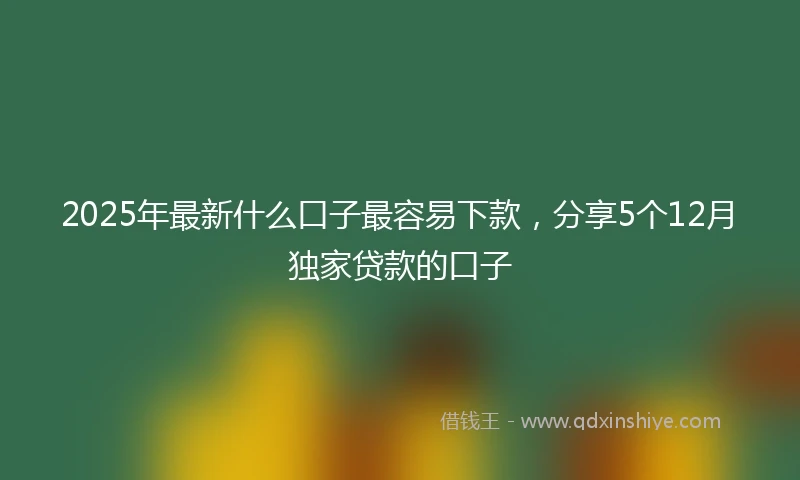 2025年最新什么口子最容易下款，分享5个12月独家贷款的口子