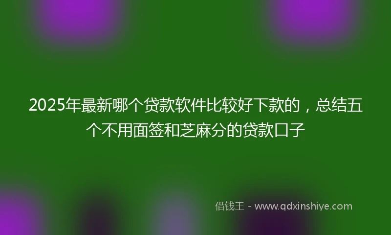 2025年最新哪个贷款软件比较好下款的，总结五个不用面签和芝麻分的贷款口子