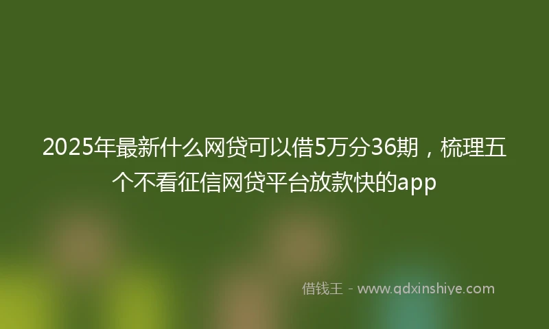 2025年最新什么网贷可以借5万分36期，梳理五个不看征信网贷平台放款快的app