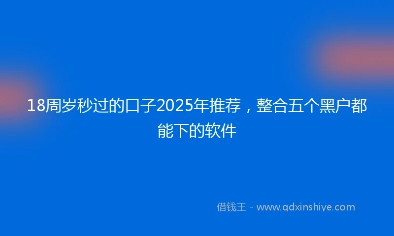 18周岁秒过的口子2025年推荐，整合五个黑户都能下的软件