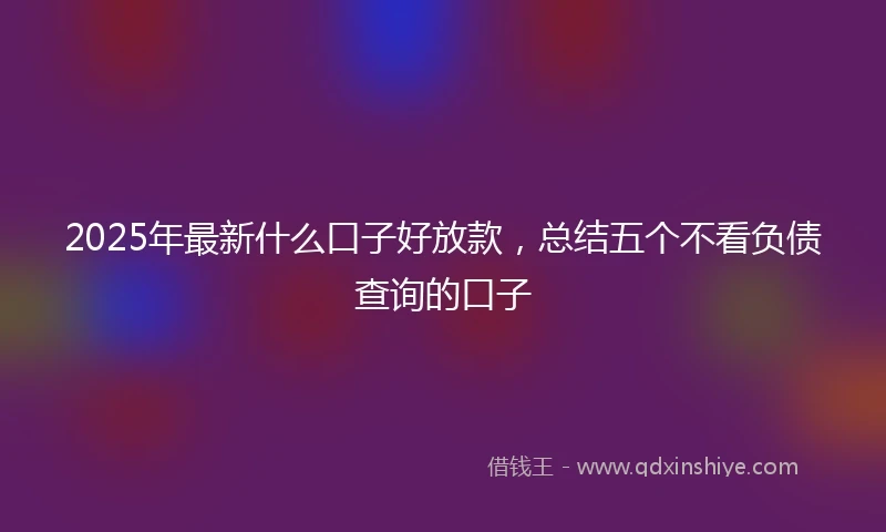 2025年最新什么口子好放款，总结五个不看负债查询的口子
