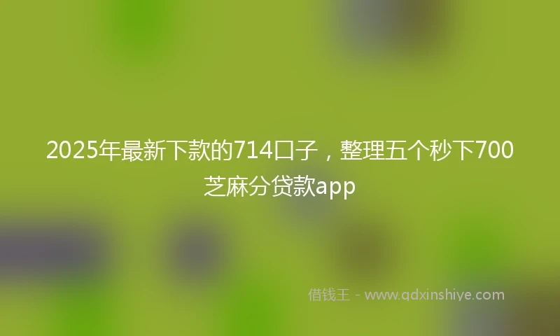 2025年最新下款的714口子，整理五个秒下700芝麻分贷款app