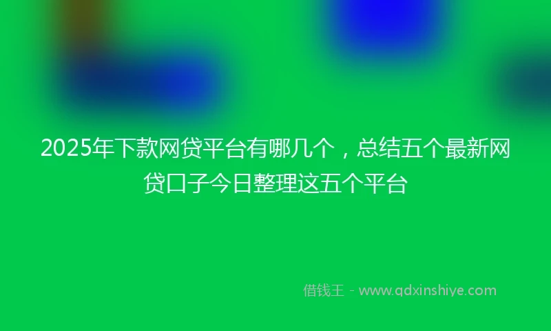 2025年下款网贷平台有哪几个，总结五个最新网贷口子今日整理这五个平台