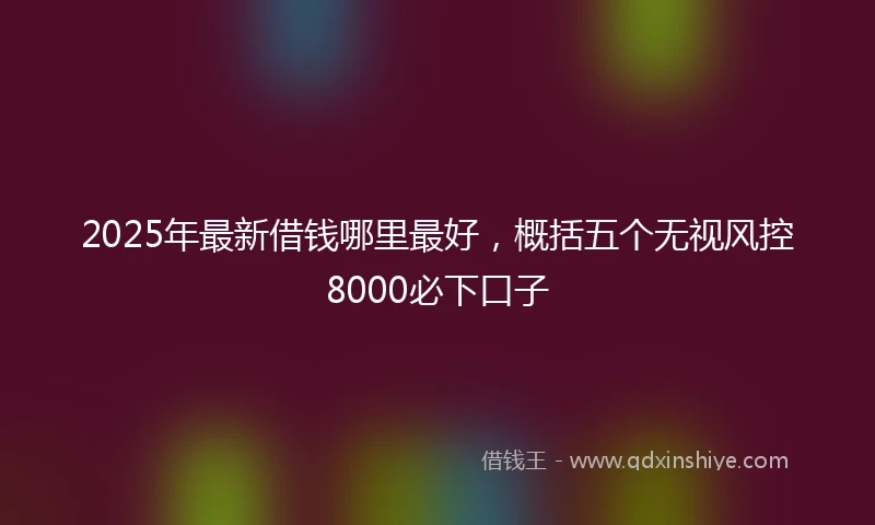 2025年最新借钱哪里最好，概括五个无视风控8000必下口子