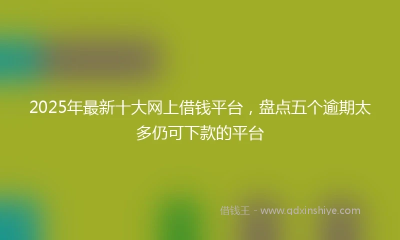 2025年最新十大网上借钱平台，盘点五个逾期太多仍可下款的平台