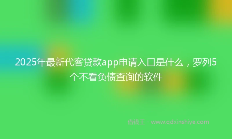 2025年最新代客贷款app申请入口是什么，罗列5个不看负债查询的软件