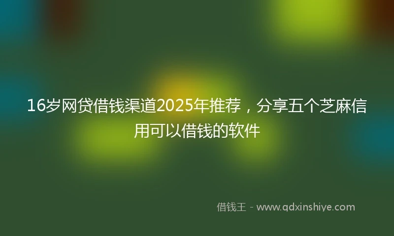 16岁网贷借钱渠道2025年推荐，分享五个芝麻信用可以借钱的软件