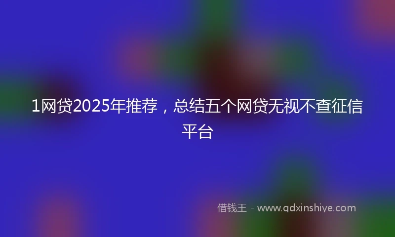 1网贷2025年推荐，总结五个网贷无视不查征信平台
