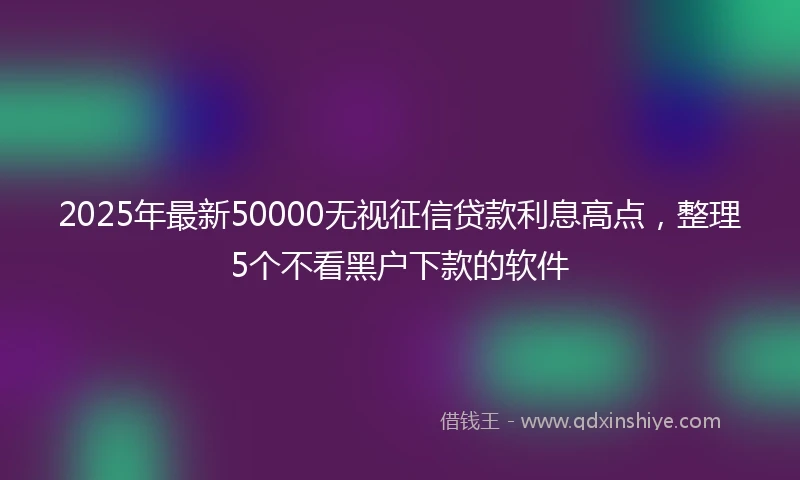 2025年最新50000无视征信贷款利息高点，整理5个不看黑户下款的软件