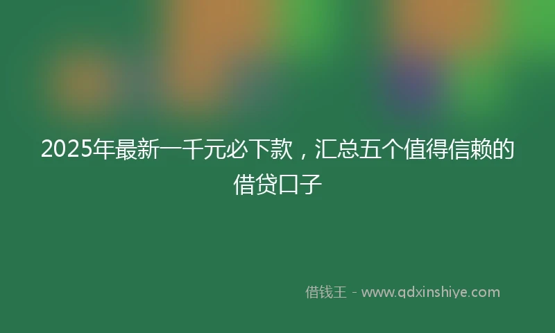 2025年最新一千元必下款，汇总五个值得信赖的借贷口子