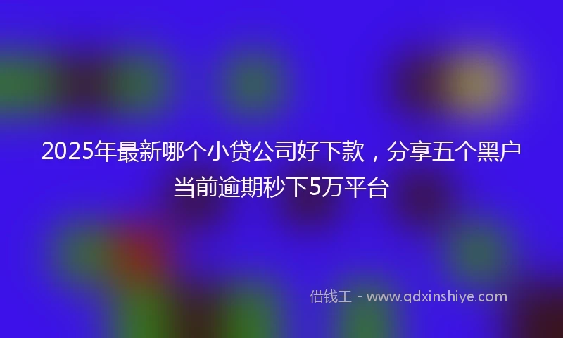 2025年最新哪个小贷公司好下款，分享五个黑户当前逾期秒下5万平台