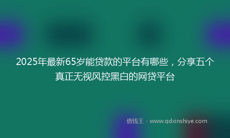 2025年最新65岁能贷款的平台有哪些，分享五个真正无视风控黑白的网贷平台