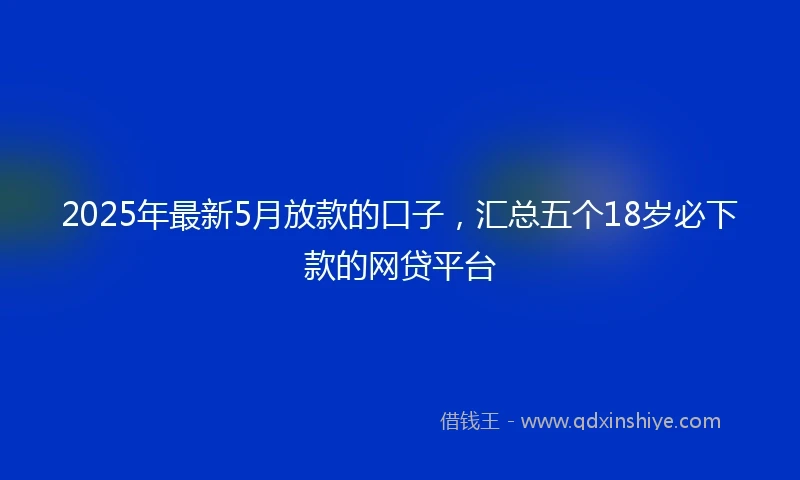 2025年最新5月放款的口子，汇总五个18岁必下款的网贷平台