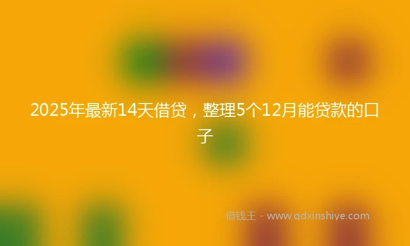 2025年最新14天借贷，整理5个12月能贷款的口子