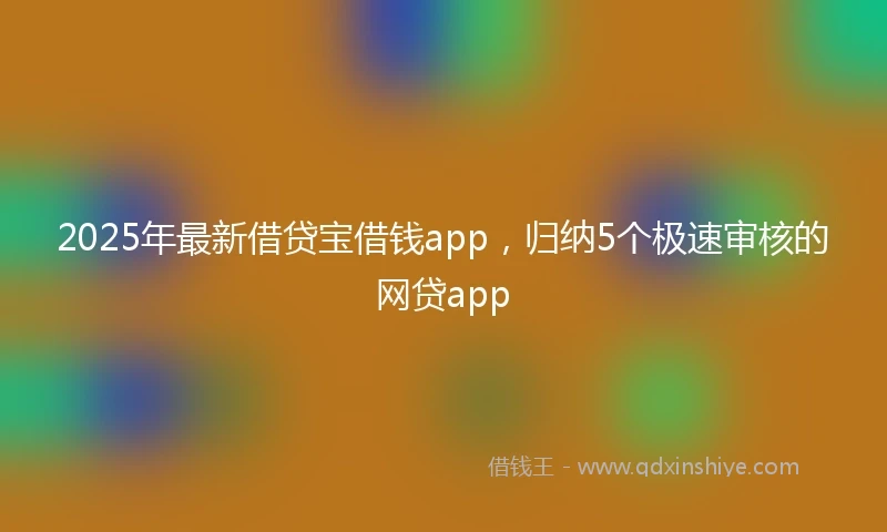 2025年最新借贷宝借钱app，归纳5个极速审核的网贷app