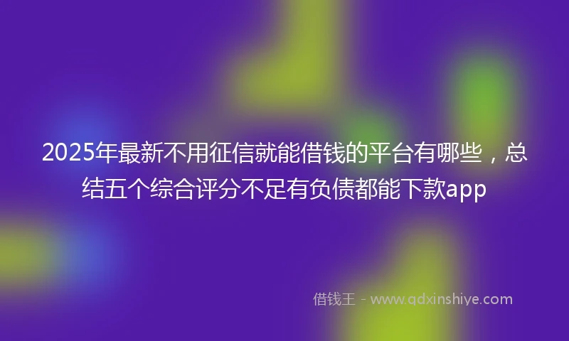 2025年最新不用征信就能借钱的平台有哪些，总结五个综合评分不足有负债都能下款app