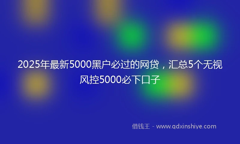 2025年最新5000黑户必过的网贷，汇总5个无视风控5000必下口子