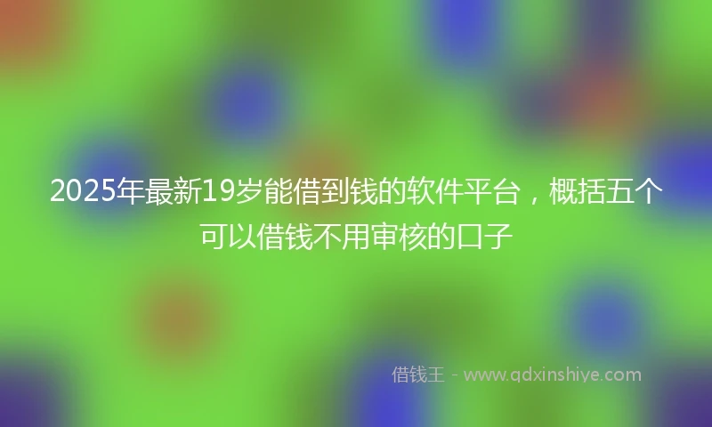 2025年最新19岁能借到钱的软件平台，概括五个可以借钱不用审核的口子