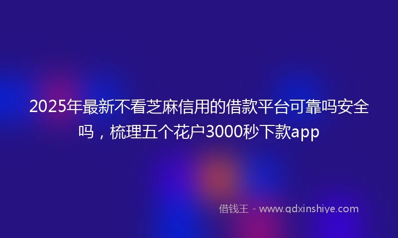 2025年最新不看芝麻信用的借款平台可靠吗安全吗，梳理五个花户3000秒下款app