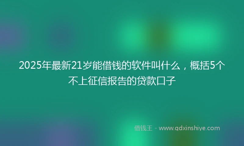 2025年最新21岁能借钱的软件叫什么，概括5个不上征信报告的贷款口子