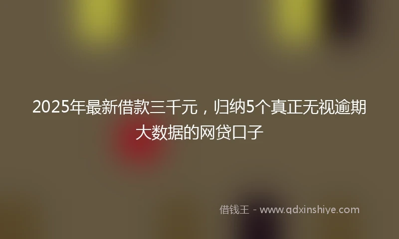 2025年最新借款三千元，归纳5个真正无视逾期大数据的网贷口子