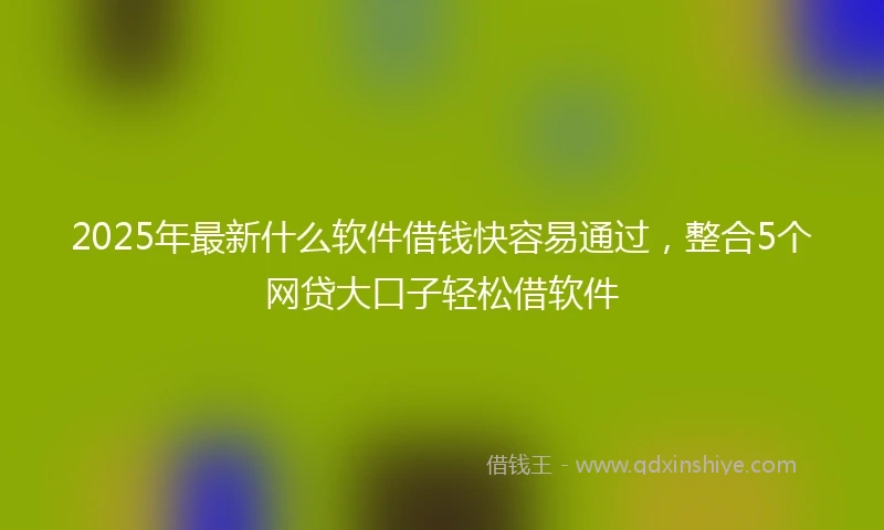 2025年最新什么软件借钱快容易通过，整合5个网贷大口子轻松借软件