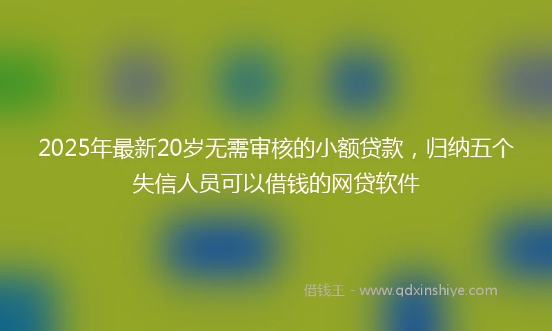 2025年最新20岁无需审核的小额贷款，归纳五个失信人员可以借钱的网贷软件