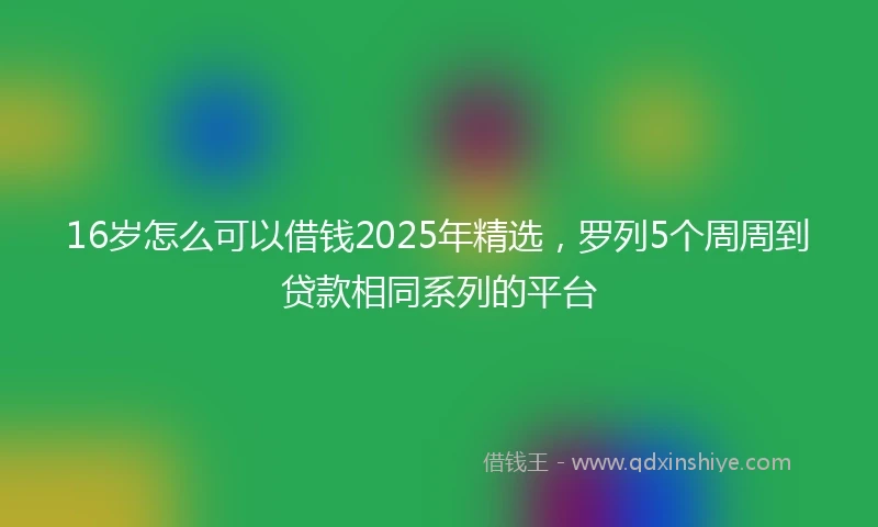 16岁怎么可以借钱2025年精选，罗列5个周周到贷款相同系列的平台