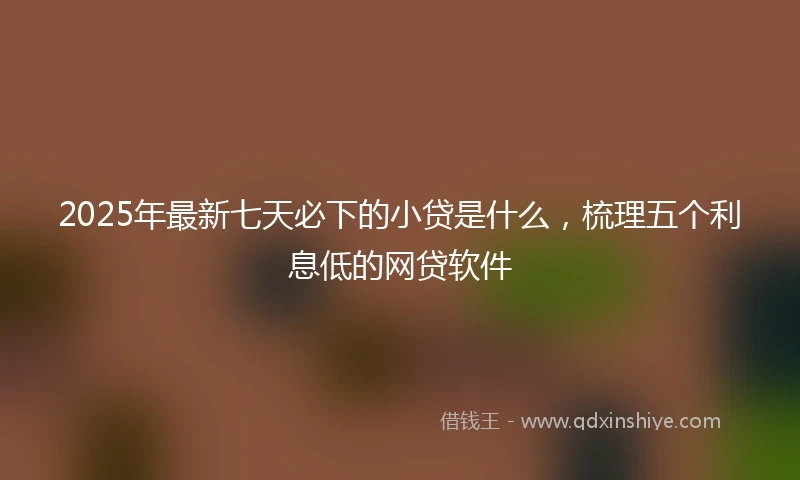 2025年最新七天必下的小贷是什么，梳理五个利息低的网贷软件