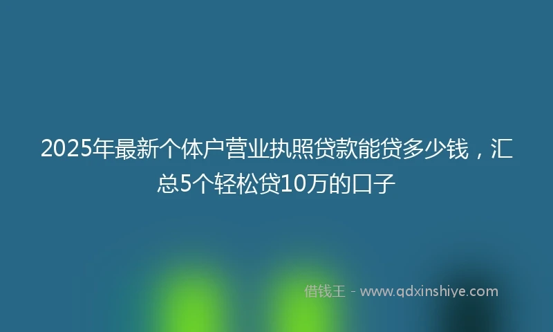 2025年最新个体户营业执照贷款能贷多少钱，汇总5个轻松贷10万的口子