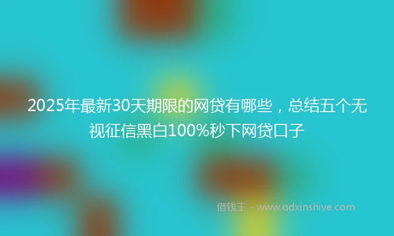 2025年最新30天期限的网贷有哪些，总结五个无视征信黑白100%秒下网贷口子