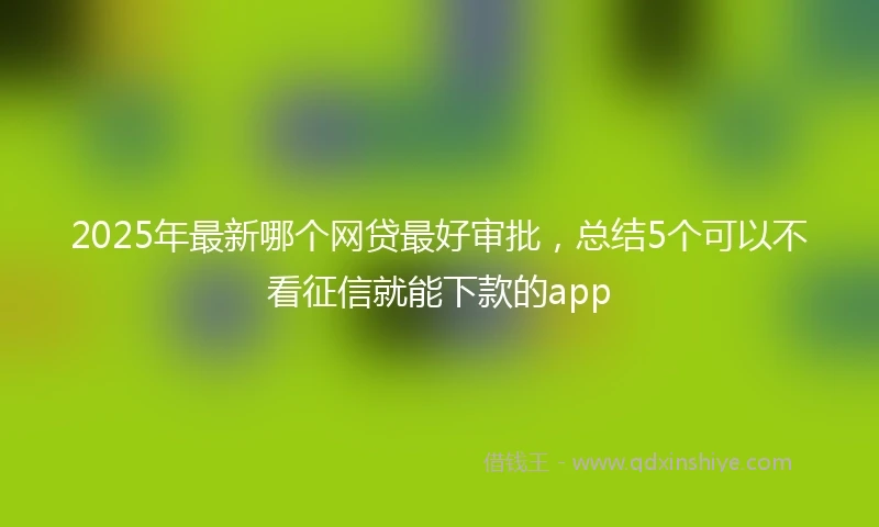 2025年最新哪个网贷最好审批，总结5个可以不看征信就能下款的app