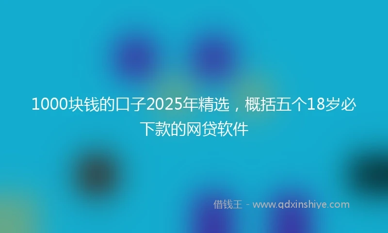 1000块钱的口子2025年精选，概括五个18岁必下款的网贷软件
