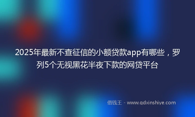 2025年最新不查征信的小额贷款app有哪些，罗列5个无视黑花半夜下款的网贷平台