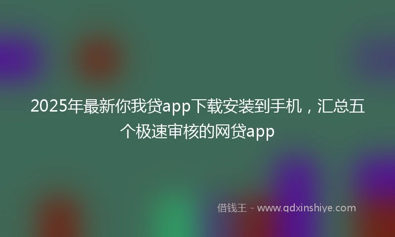 2025年最新你我贷app下载安装到手机，汇总五个极速审核的网贷app