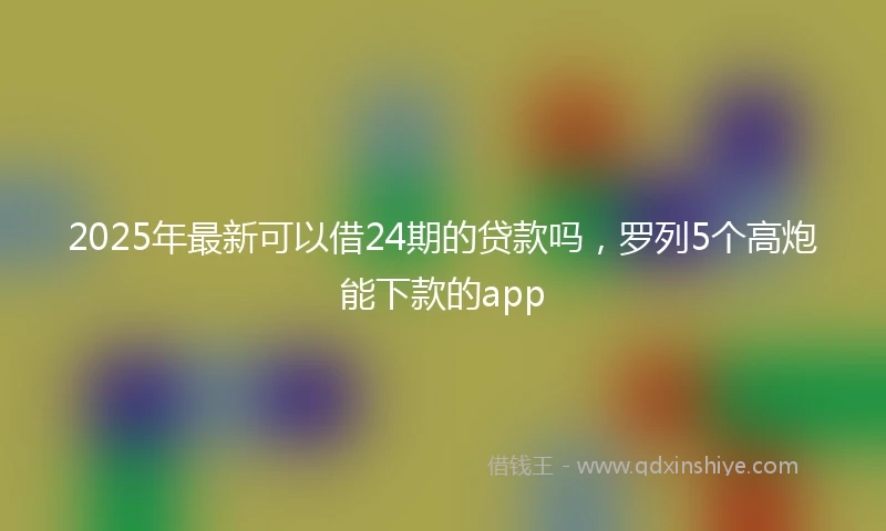 2025年最新可以借24期的贷款吗，罗列5个高炮能下款的app