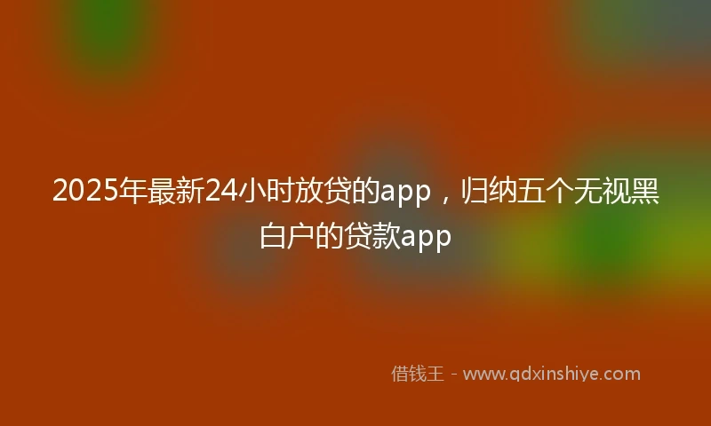 2025年最新24小时放贷的app，归纳五个无视黑白户的贷款app